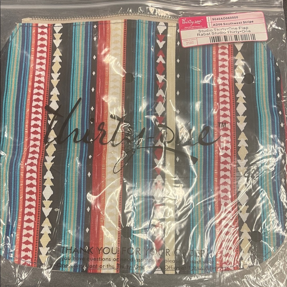 Thirty-One Vibrant Stripe Flap